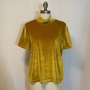 Madewell Chartreuse Velvet Top